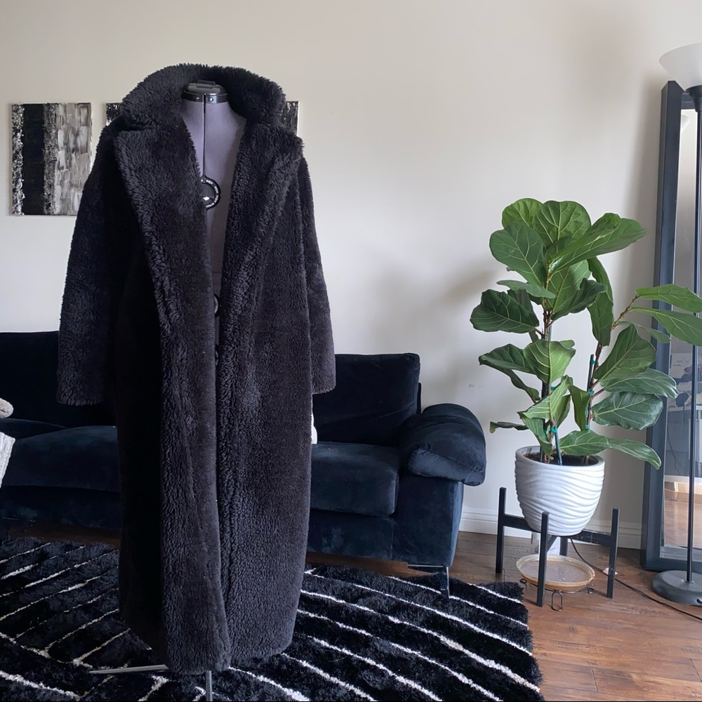 Black Faux Fur Coat